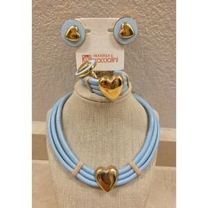 Designer Graziella Braccialini 18k Plated Full Set Imported Adjustable Necklace